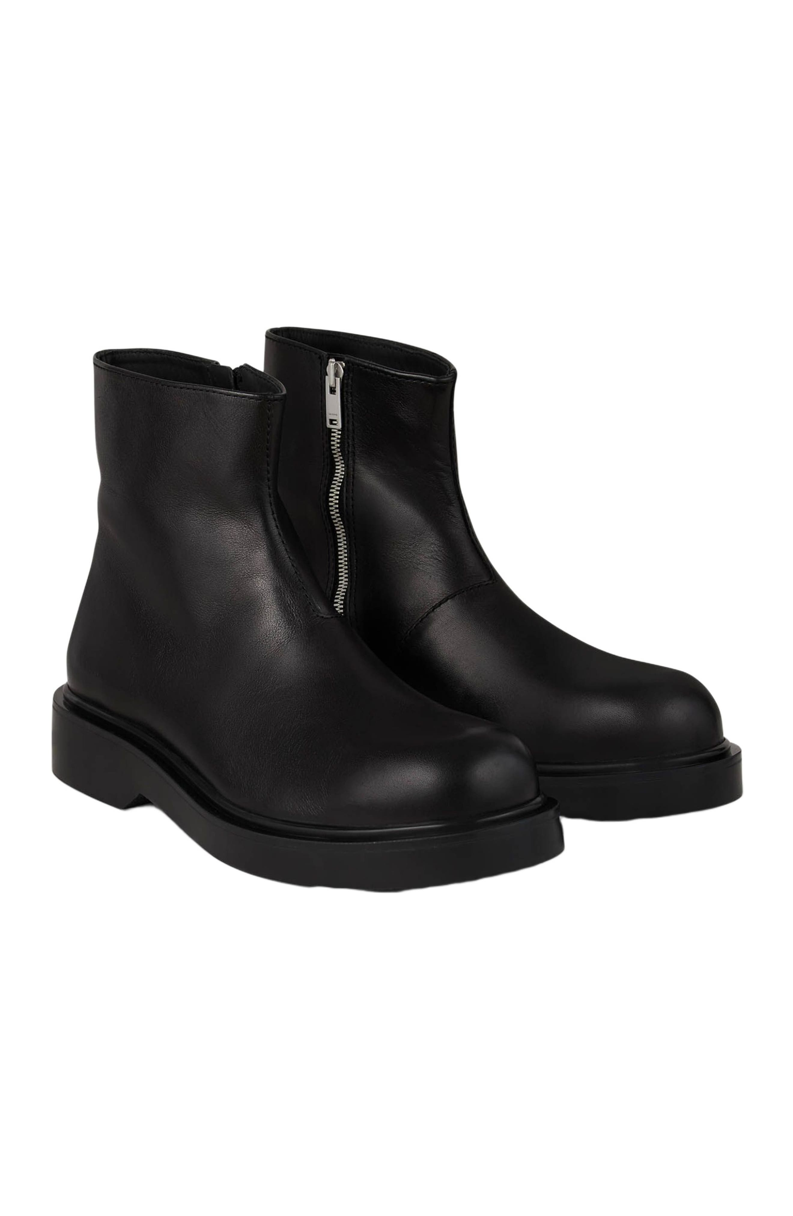SANDRO Zipped leather ankle boots in Black at Nordstrom - 2