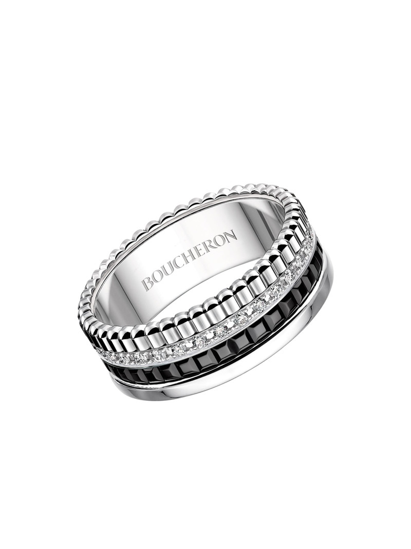 Women's Quatre Black Edition 18K White Gold, 0.25 TCW Diamond & PVD Ring - White Gold Black 1
