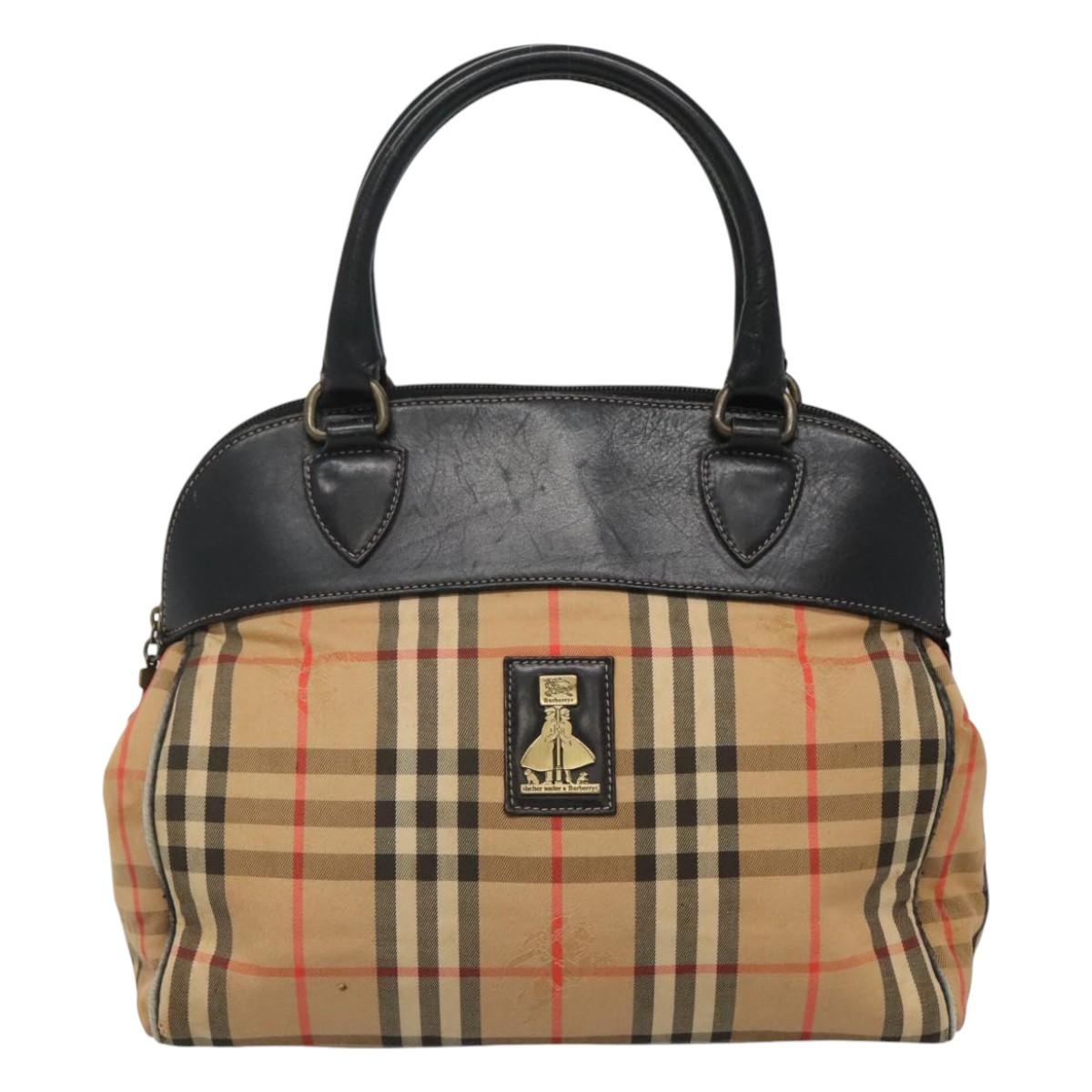 Burberry Nova Check Hand Bag Canvas Beige - 13
