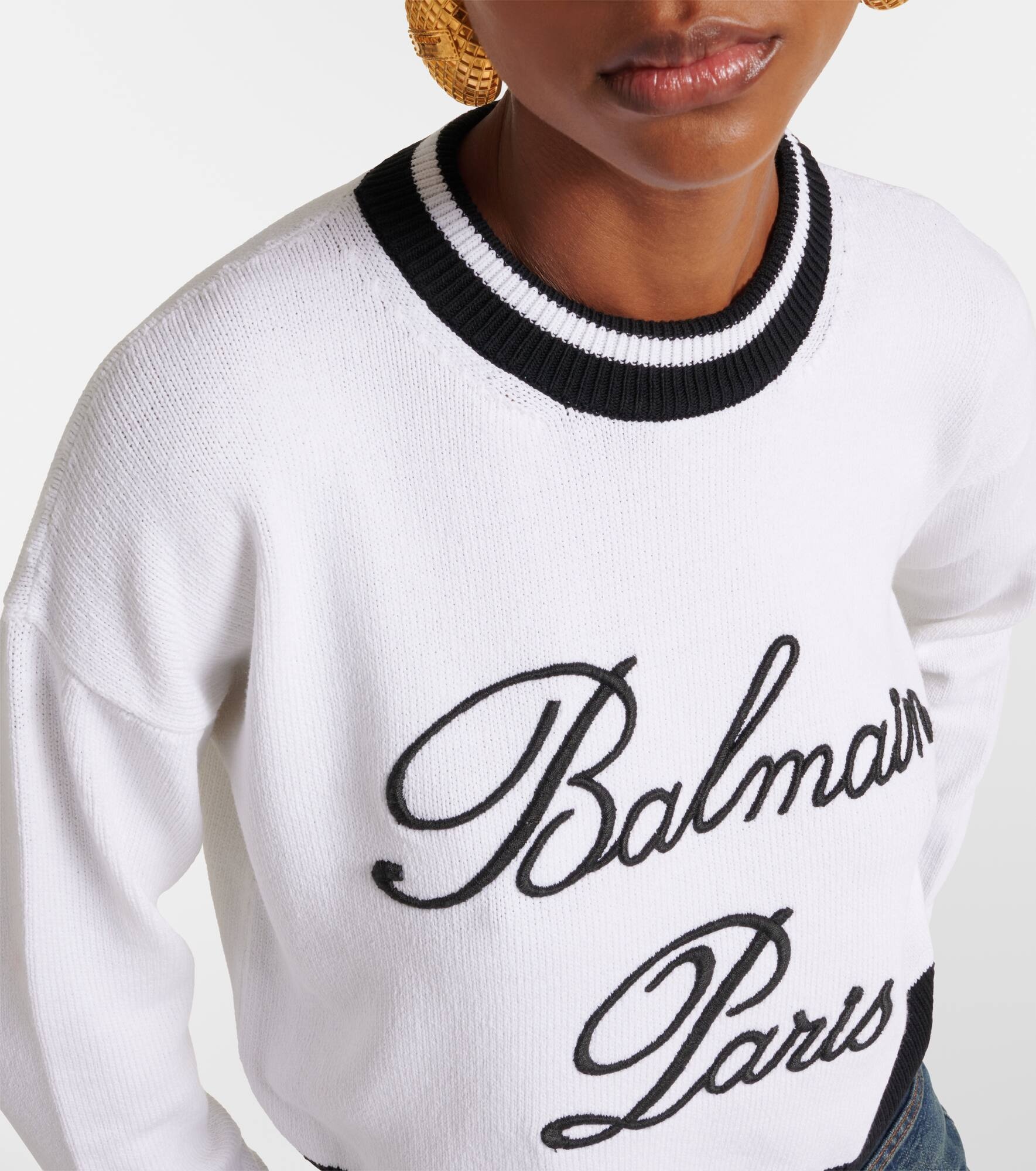 Balmain Signature embroidered sweater - 4