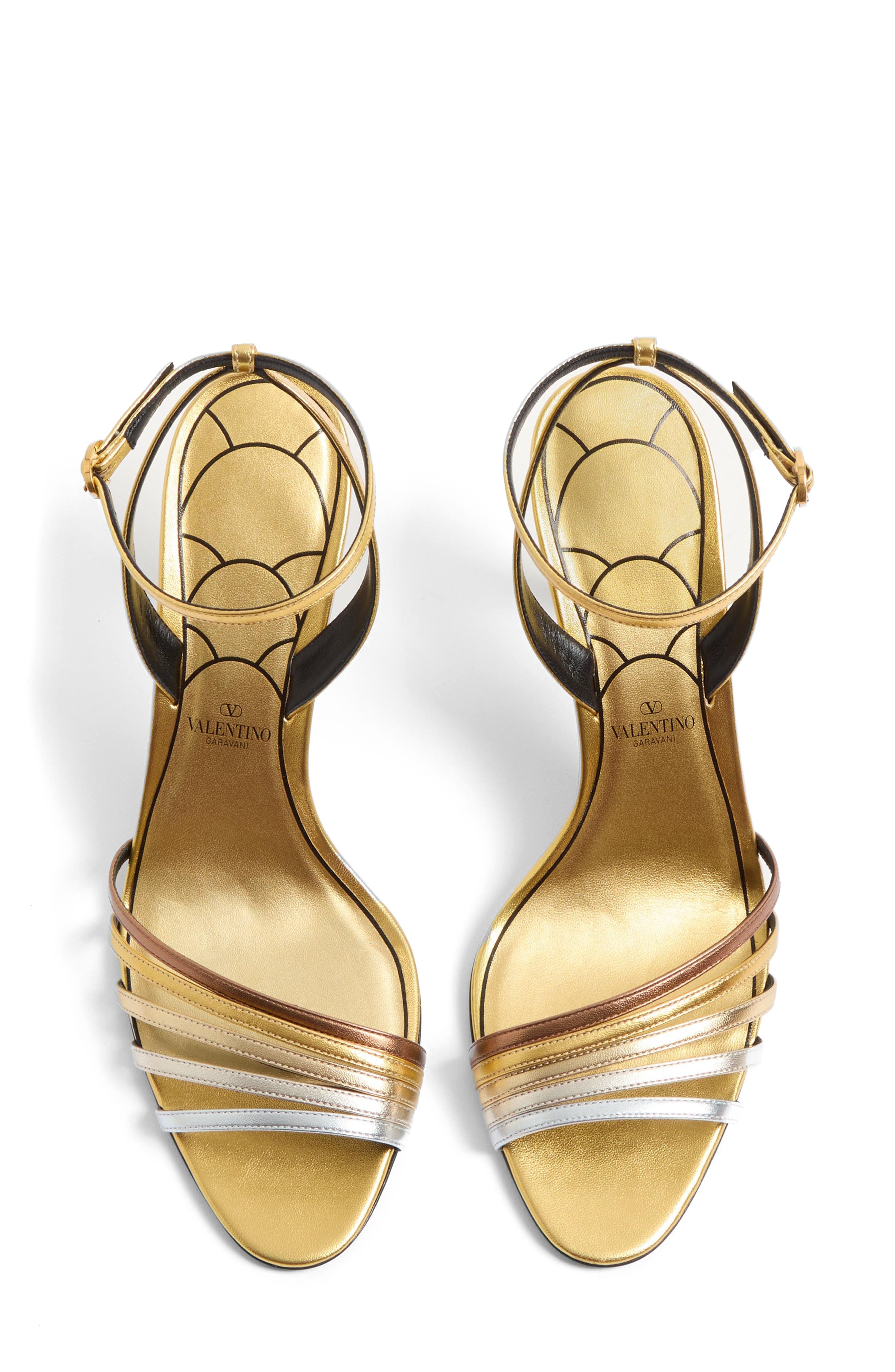 Valentino Garavani Ladycrush Ankle Strap Sandal in Bronze Multi at Nordstrom - 4