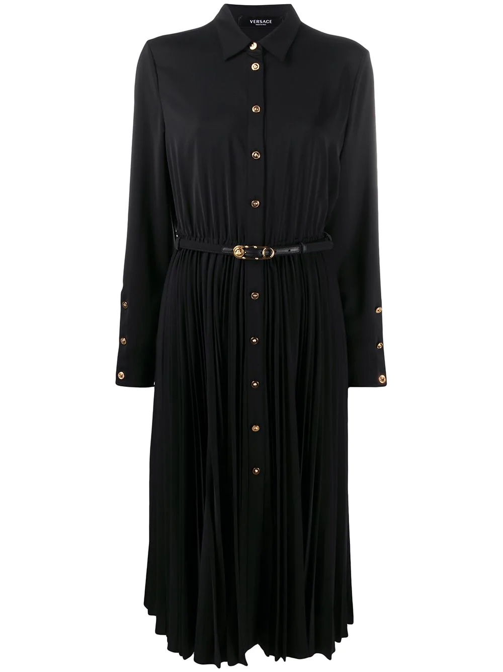 pleated shirt dress - 1