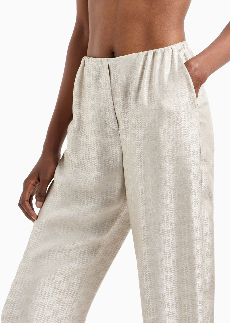 Oval-leg trousers in a chevron-motif viscose crêpe 6