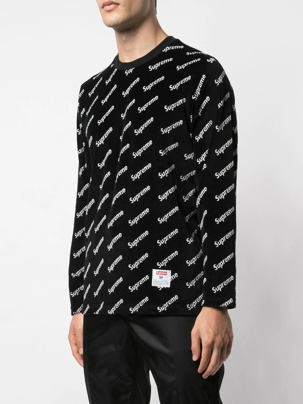 velour diagonal logo L/S top - 3