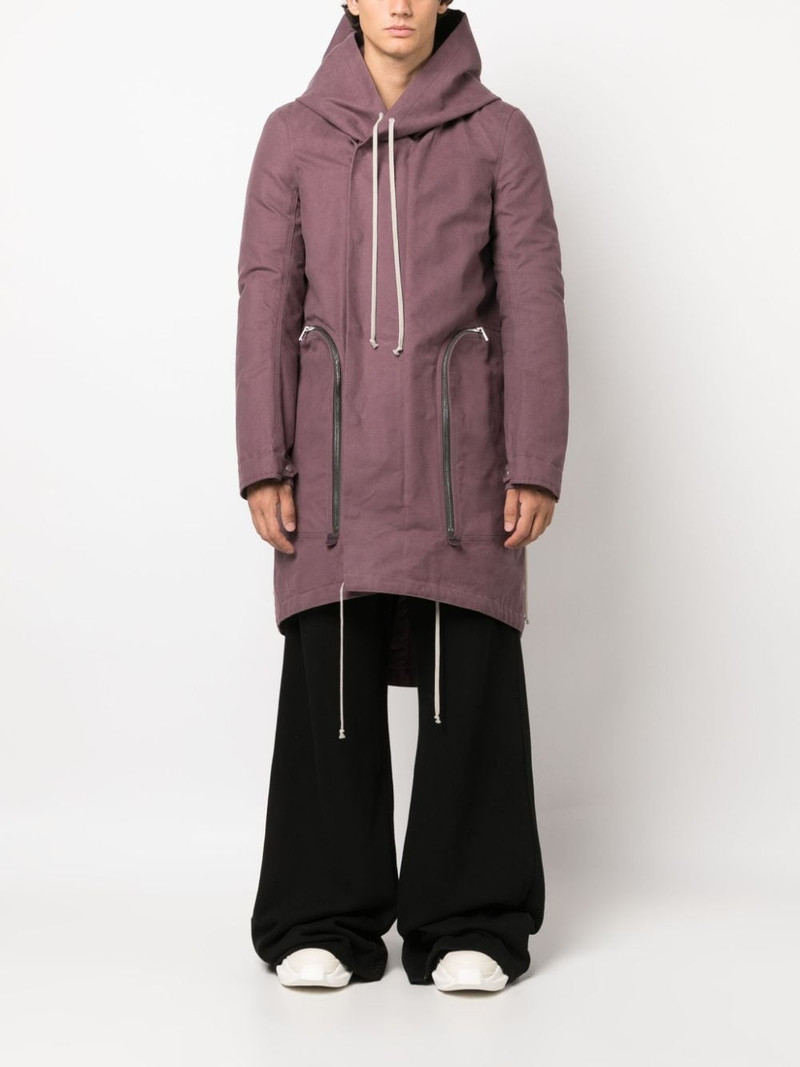 Rick Owens drawstring-waist hooded parka outlook