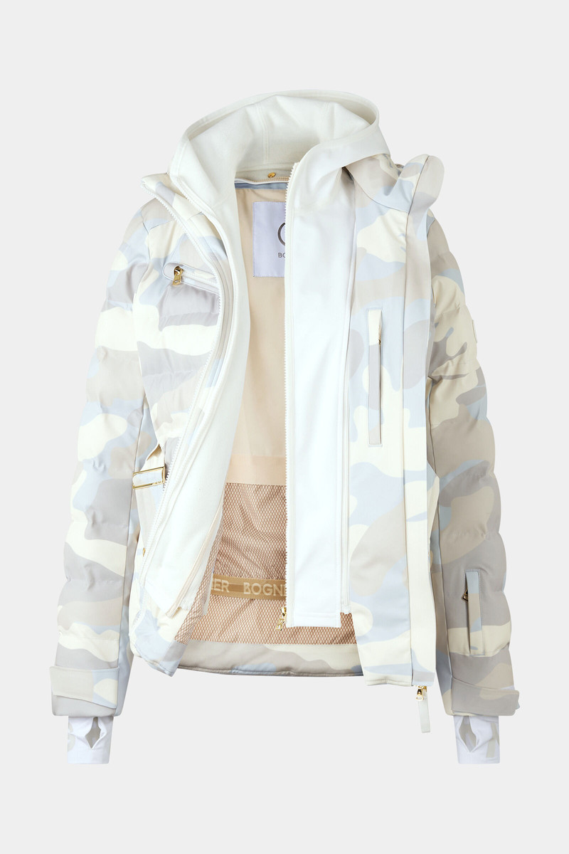 Ellya quilted jacket in Light blue/cream 10