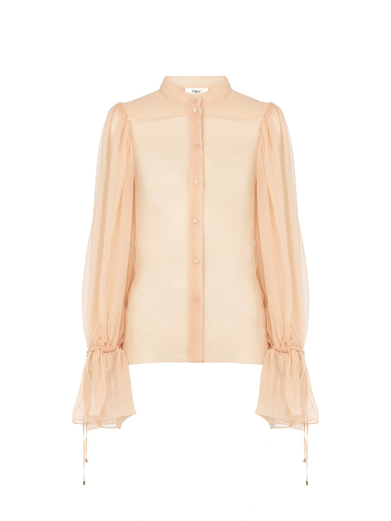 PUFF-SLEEVE BLOUSE IN SILK MOUSSELINE 1
