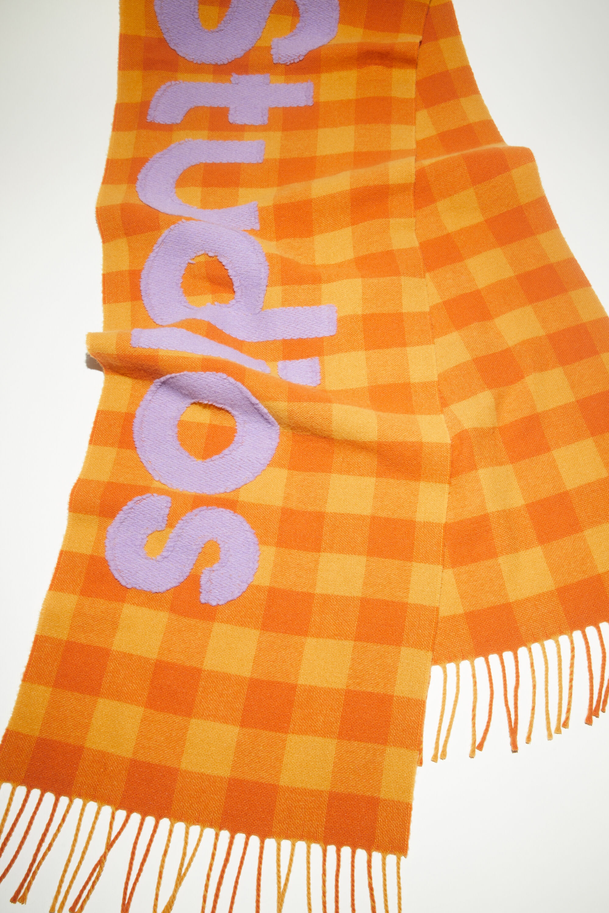 Check logo scarf - Orange/lilac purple - 4