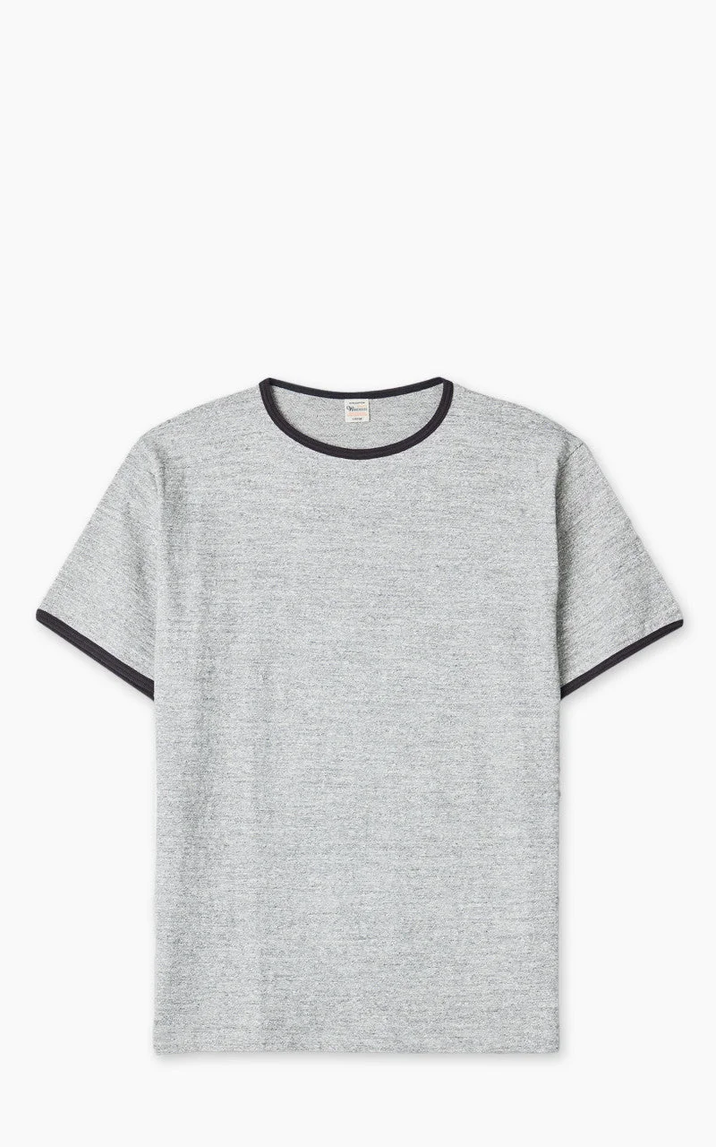 WAREHOUSE & CO. LOT 4059 RINGER TEE NO PRINT HEATHER GREY/SUMIKURO - 1