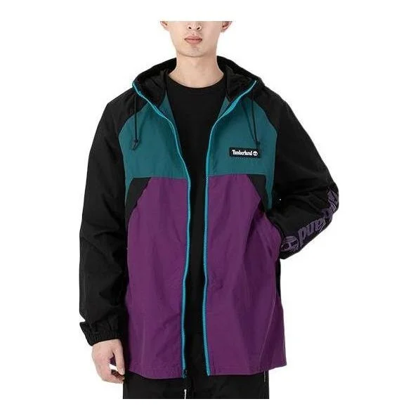 Timberland Windbreaker 가득 차있는 Zip 재킷 '녹색 자주색' A2BV4-AQ3 - 1