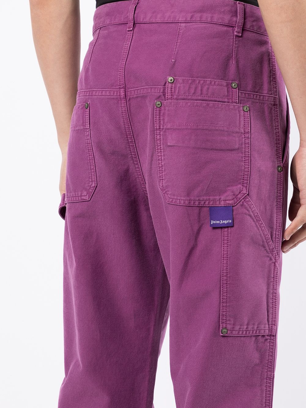 patch pocket denim trousers - 5