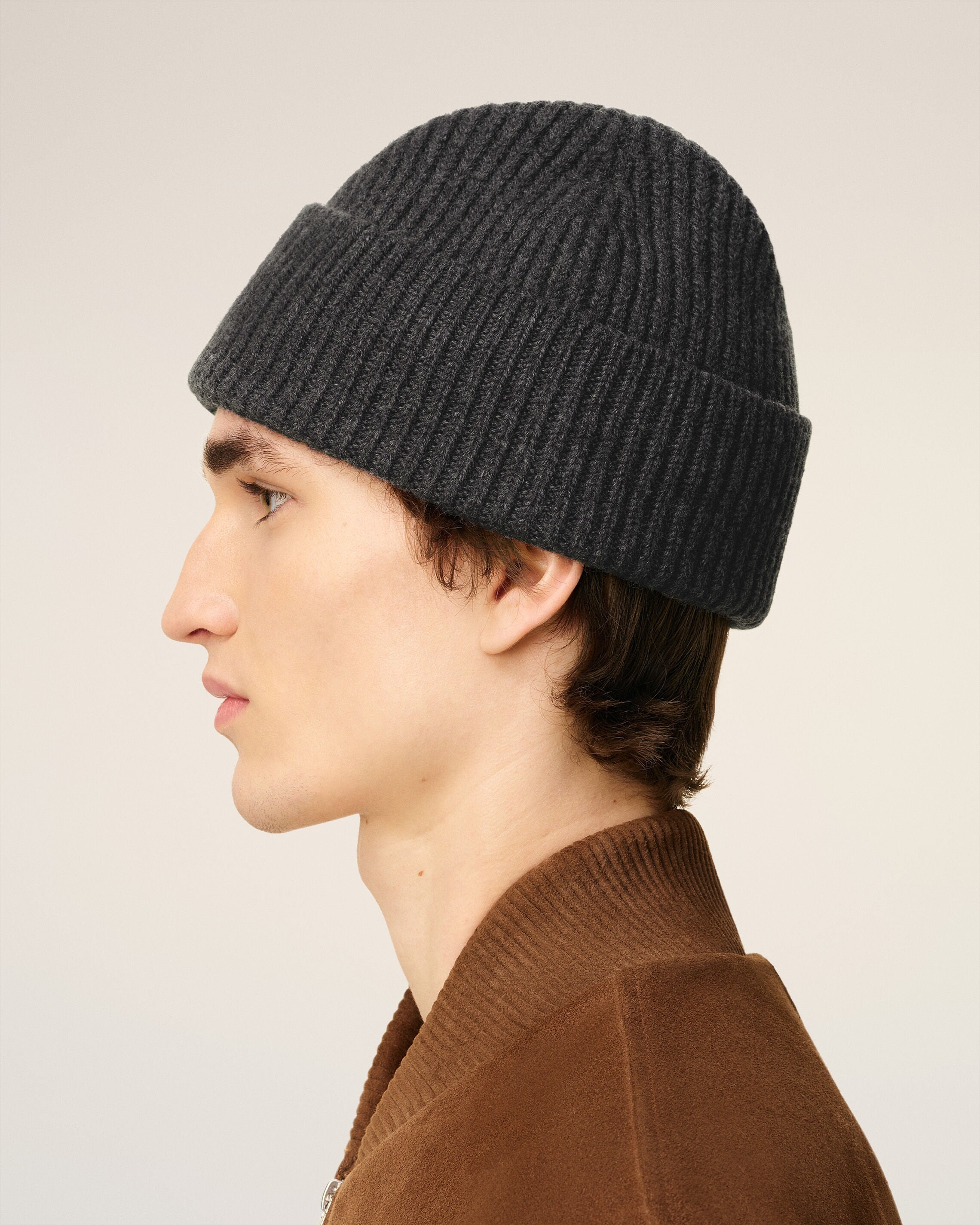 GREY WOOL AMI DE COEUR BEANIE - 5
