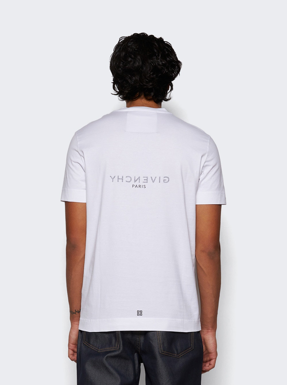 Slim Fit Reverse Print Tee White - 5
