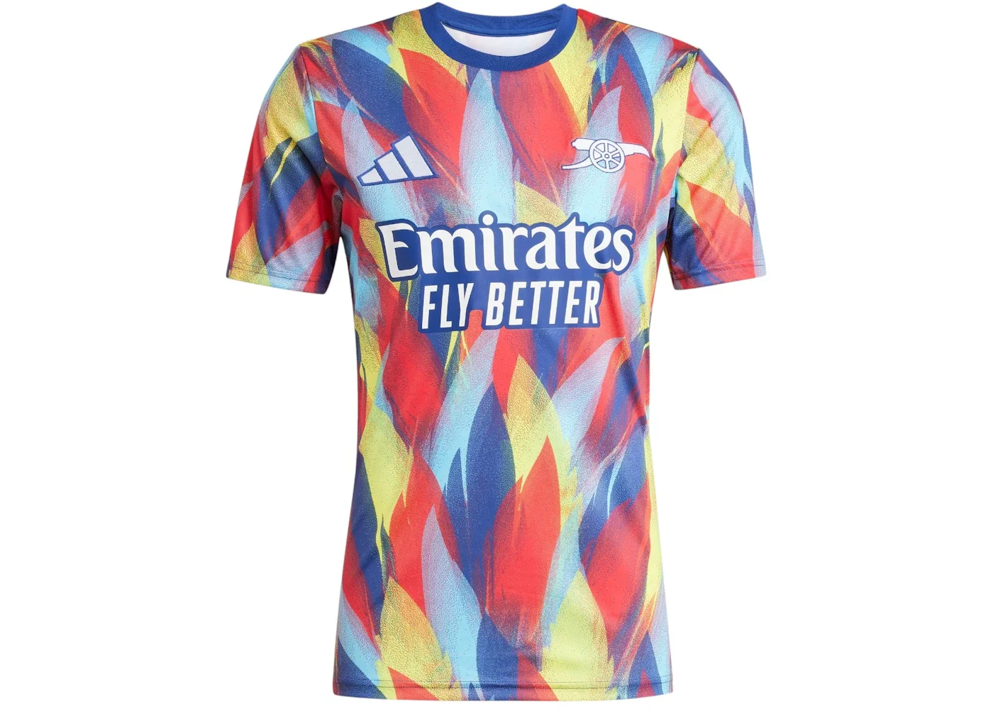 adidas Arsenal 25/26 Pre-Match Jersey Victory Blue Pure Ruby Bright Yellow Bright Cyan - 1