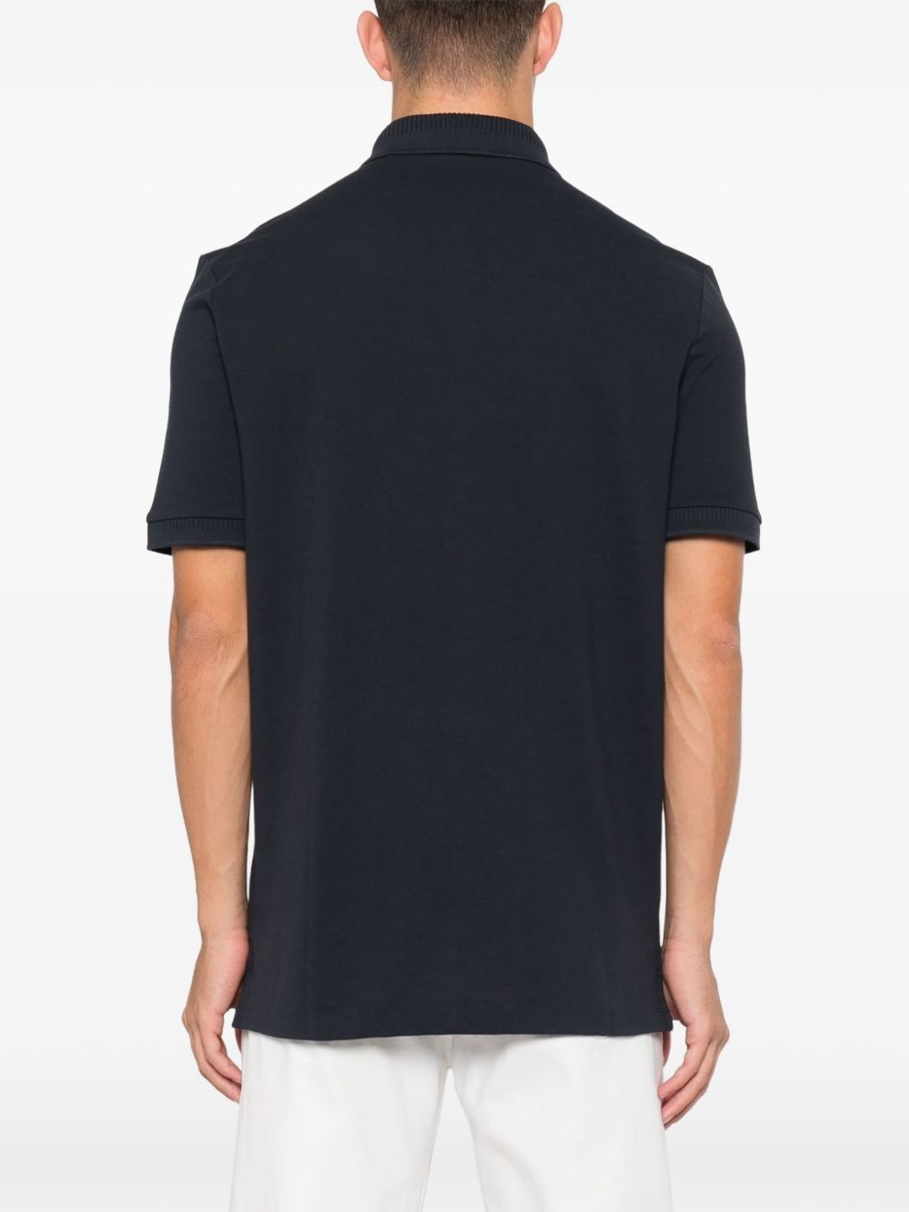 logo-patch cotton-piqué polo shirt - 3