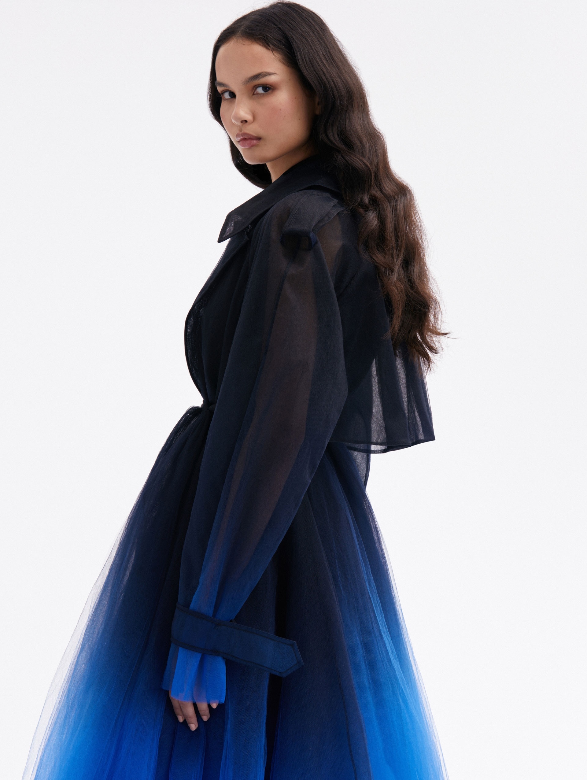 OMBRÉ TULLE OPERA COAT - 4