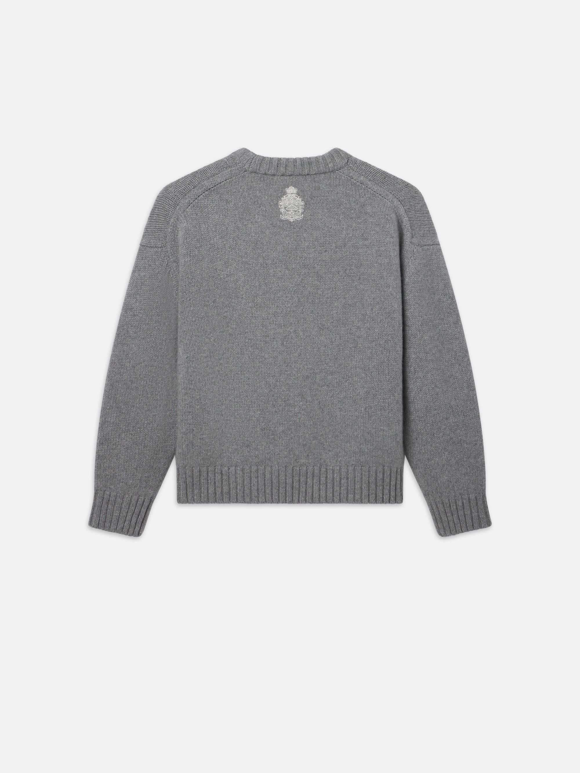Ritz Unisex Cashmere Sweater in Grey Melange - 5