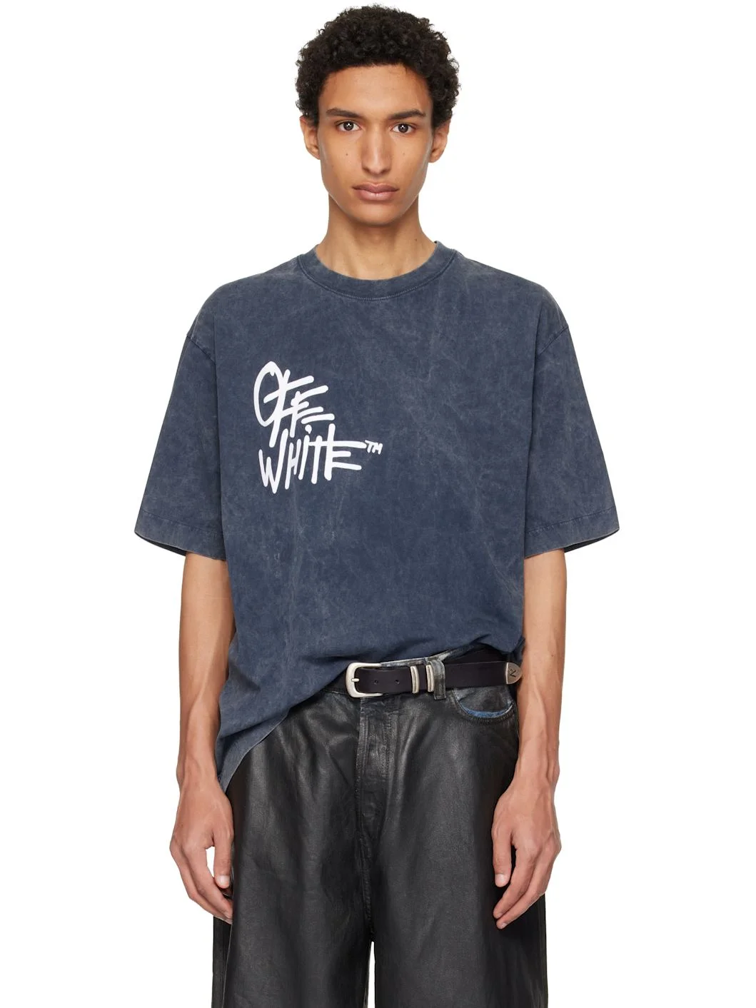 Navy Spray Painting Skate T-shirt - 1