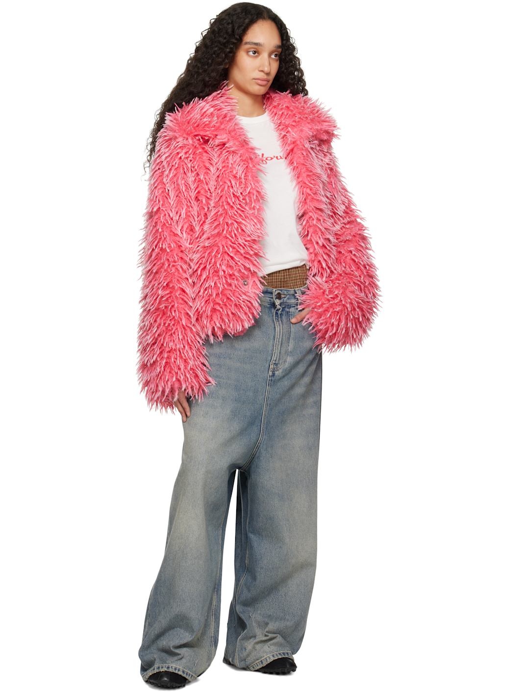 Pink Varsity Faux-Fur Jacket - 4