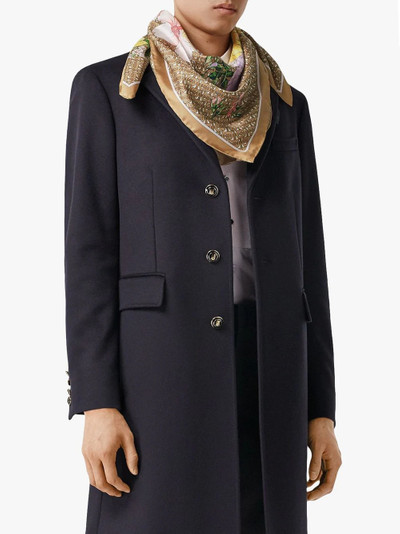 Burberry floral and monogram printed scarf outlook