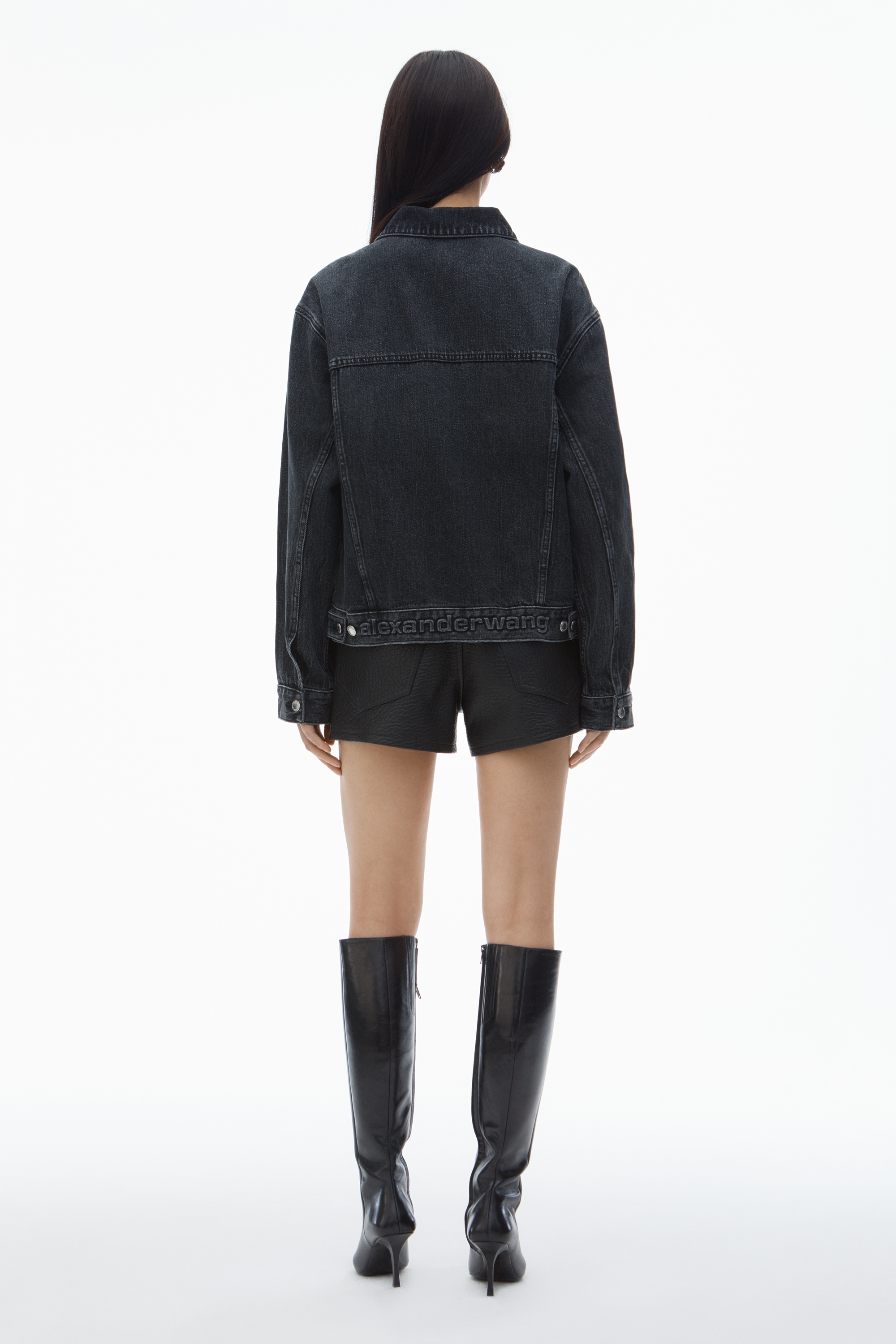 Oversize Trucker Jacket in Cotton Denim - 5