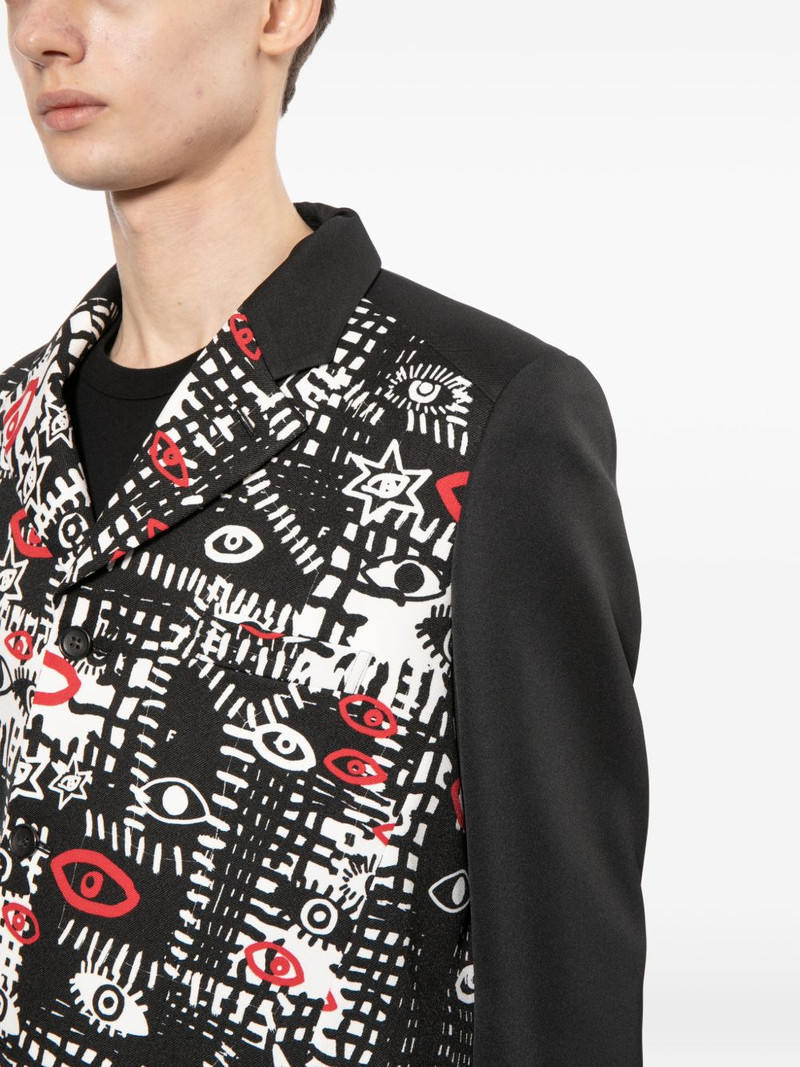 asymmetric graphic print blazer 6