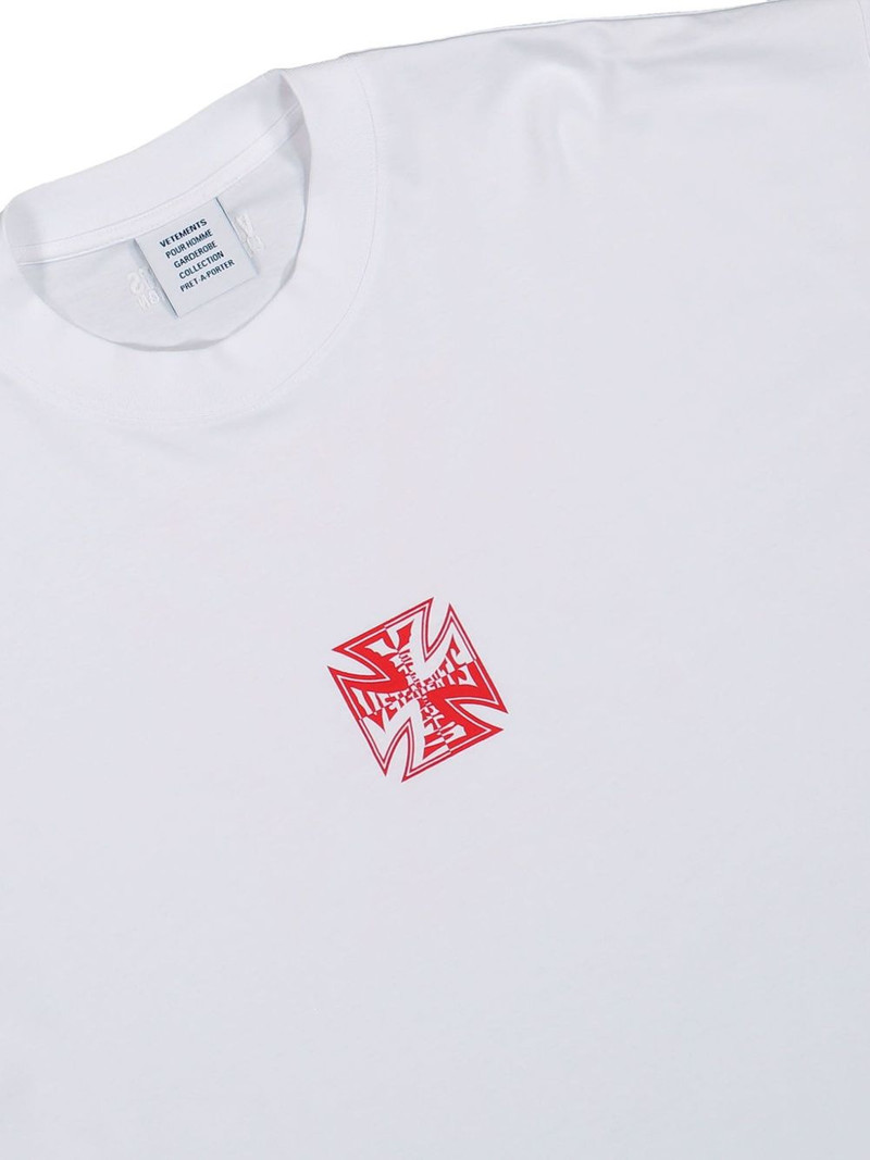 double biker cross-logo T-shirt 3