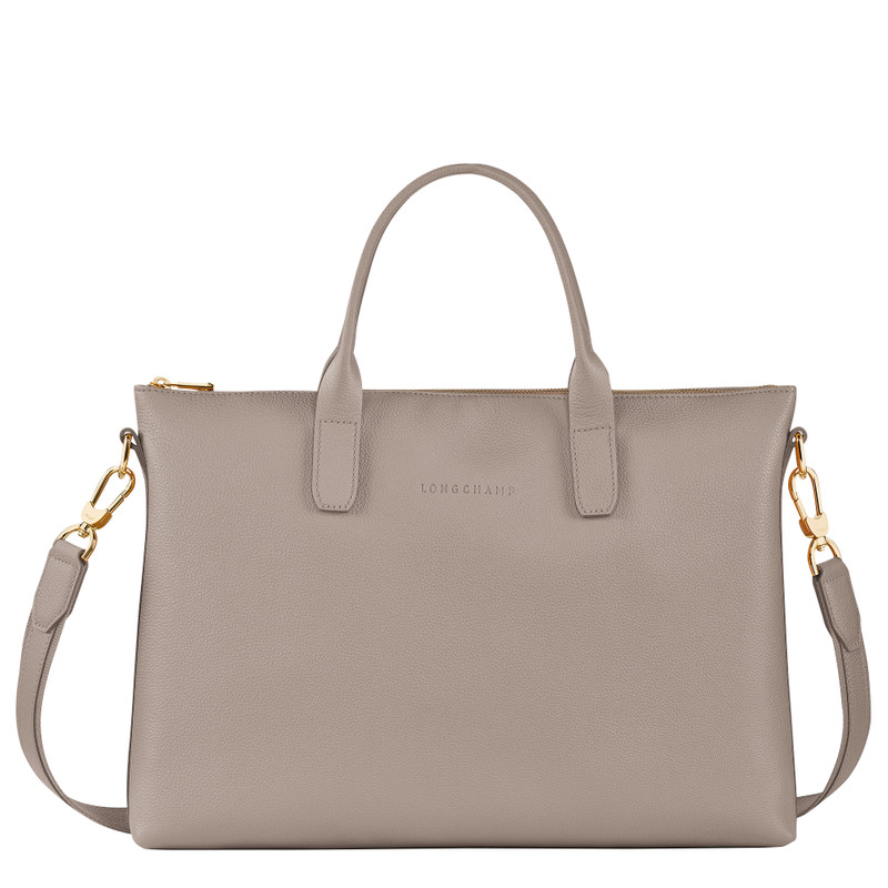 Le Foulonné S Briefcase Turtledove - Leather 1