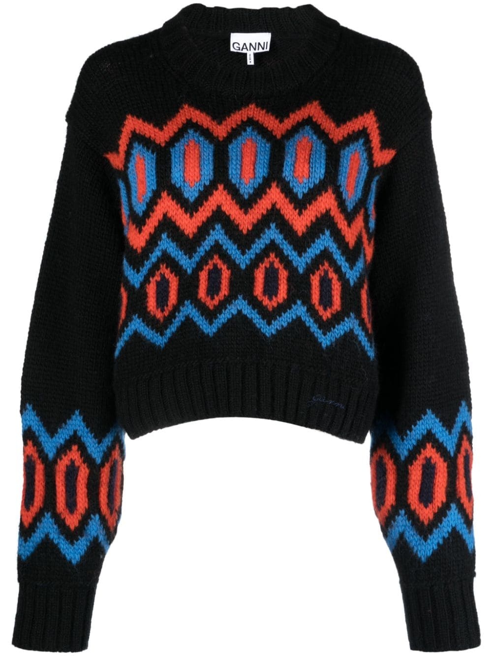 patterned organic-wool jumper - 1