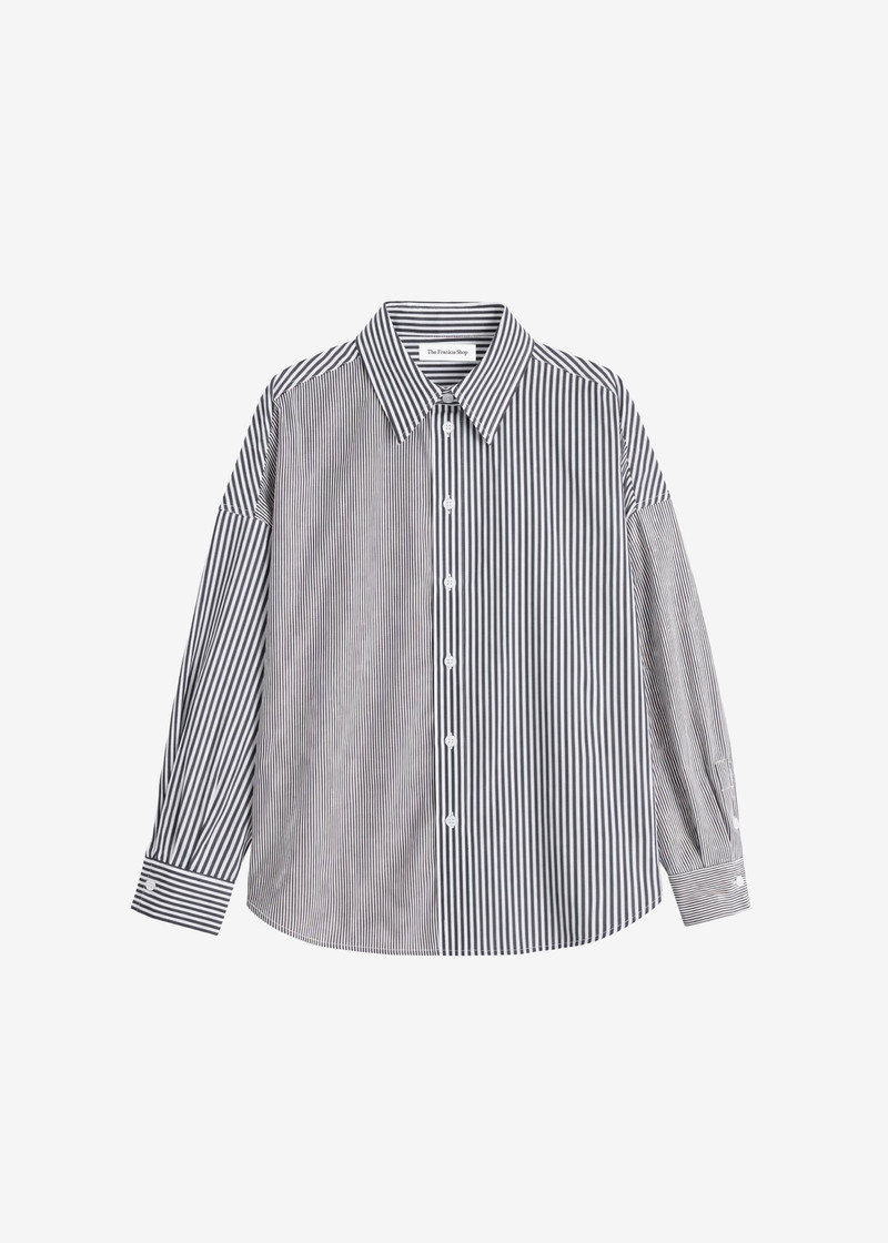 Quillan Button-Down Shirt - White/Black Stripe 1