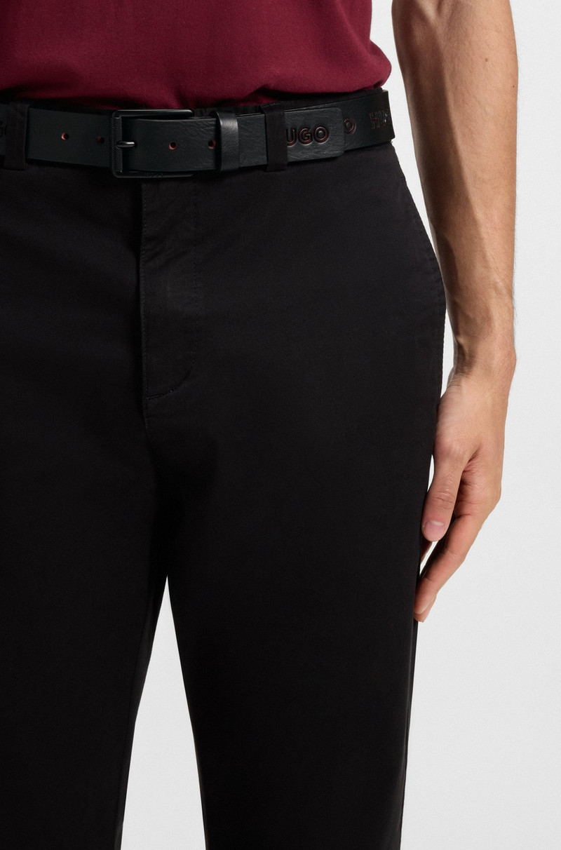 HUGO ITALIAN-LEATHER BELT WITH EMBOSSED LOGOS outlook