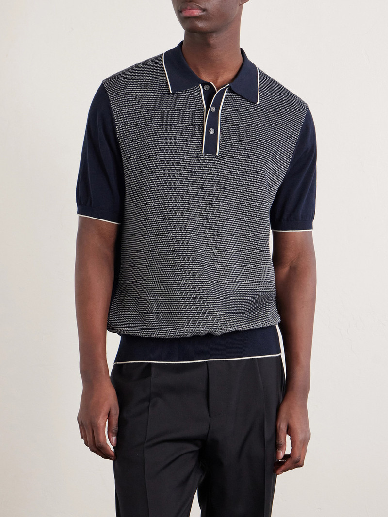 Jacquard-Knit Cotton Polo Shirt 3