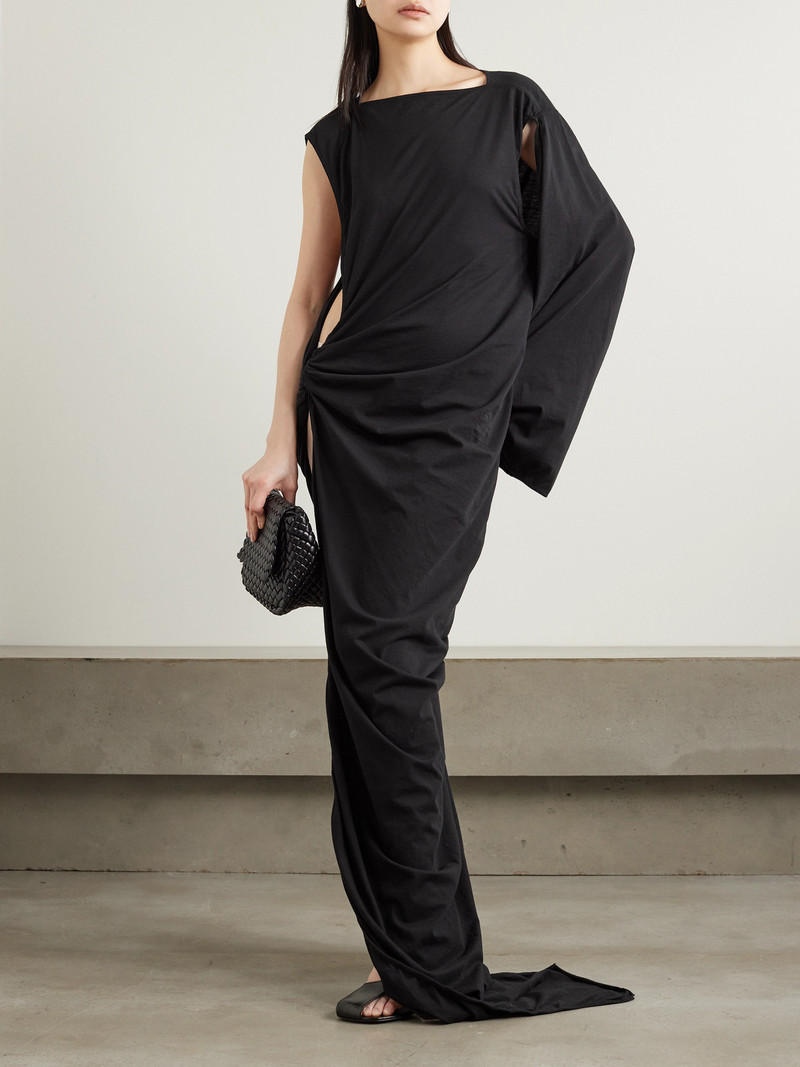 Rick Owens Edfu One-sleeve Draped Asymmetric Cutout Cotton-jersey Gown outlook