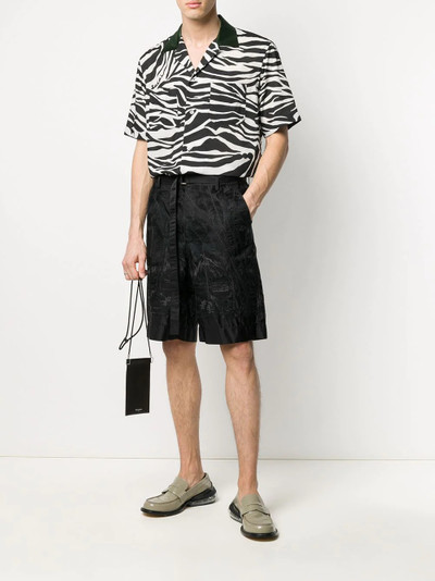 sacai belted embroidered bermuda shorts outlook