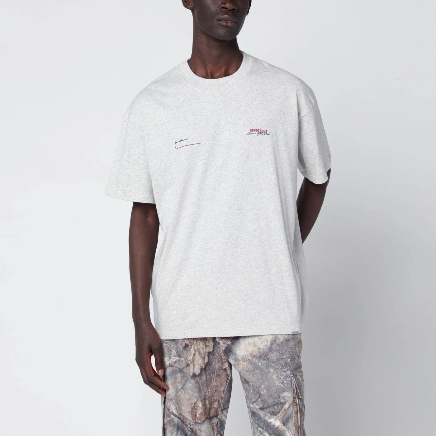 Cream Marl T-shirt with logo - 1