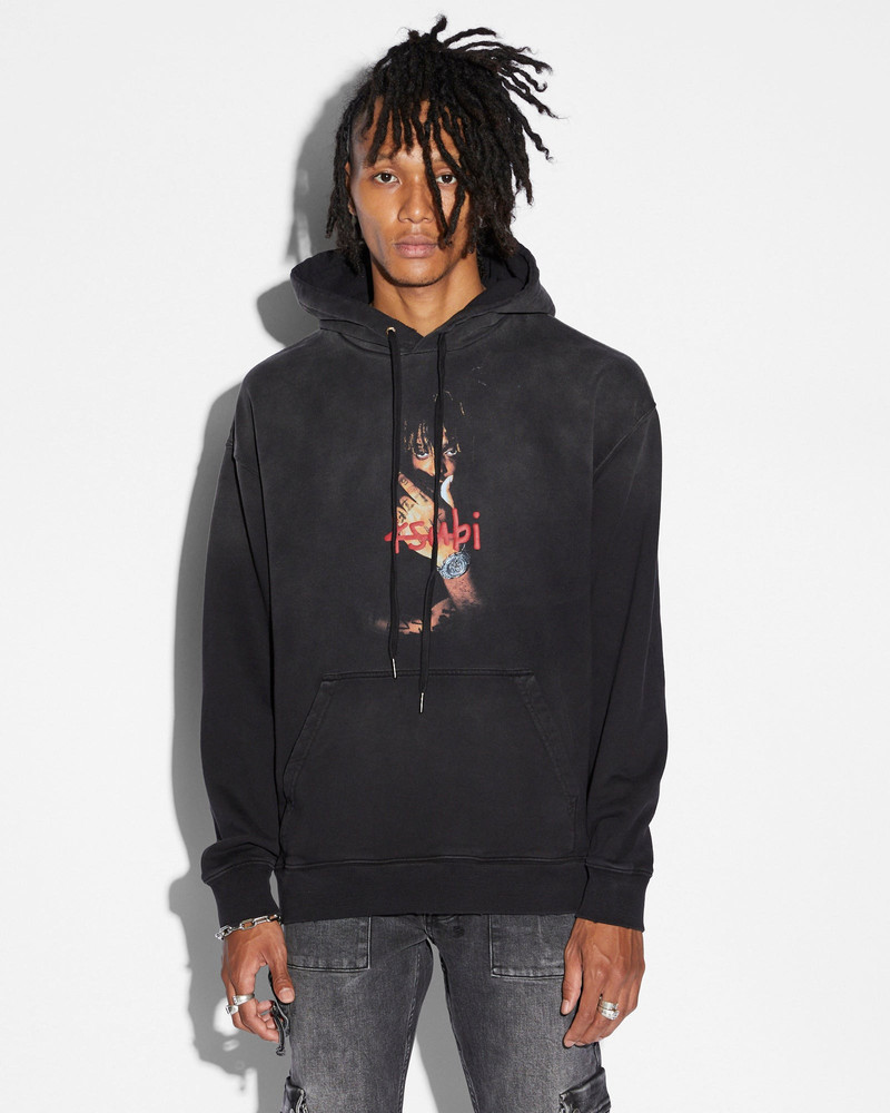 999 JUICE WRLD BIGGIE HOODIE JET BLACK FADE 1