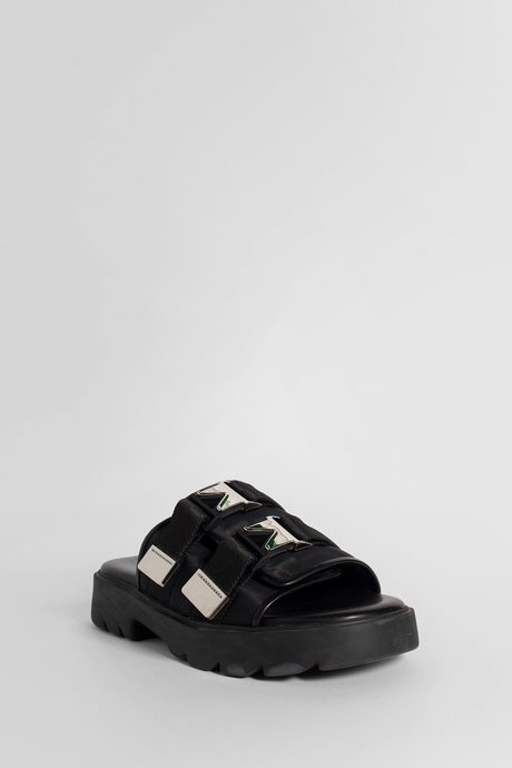 Bottega veneta men's black sirius bomber sandals - 2