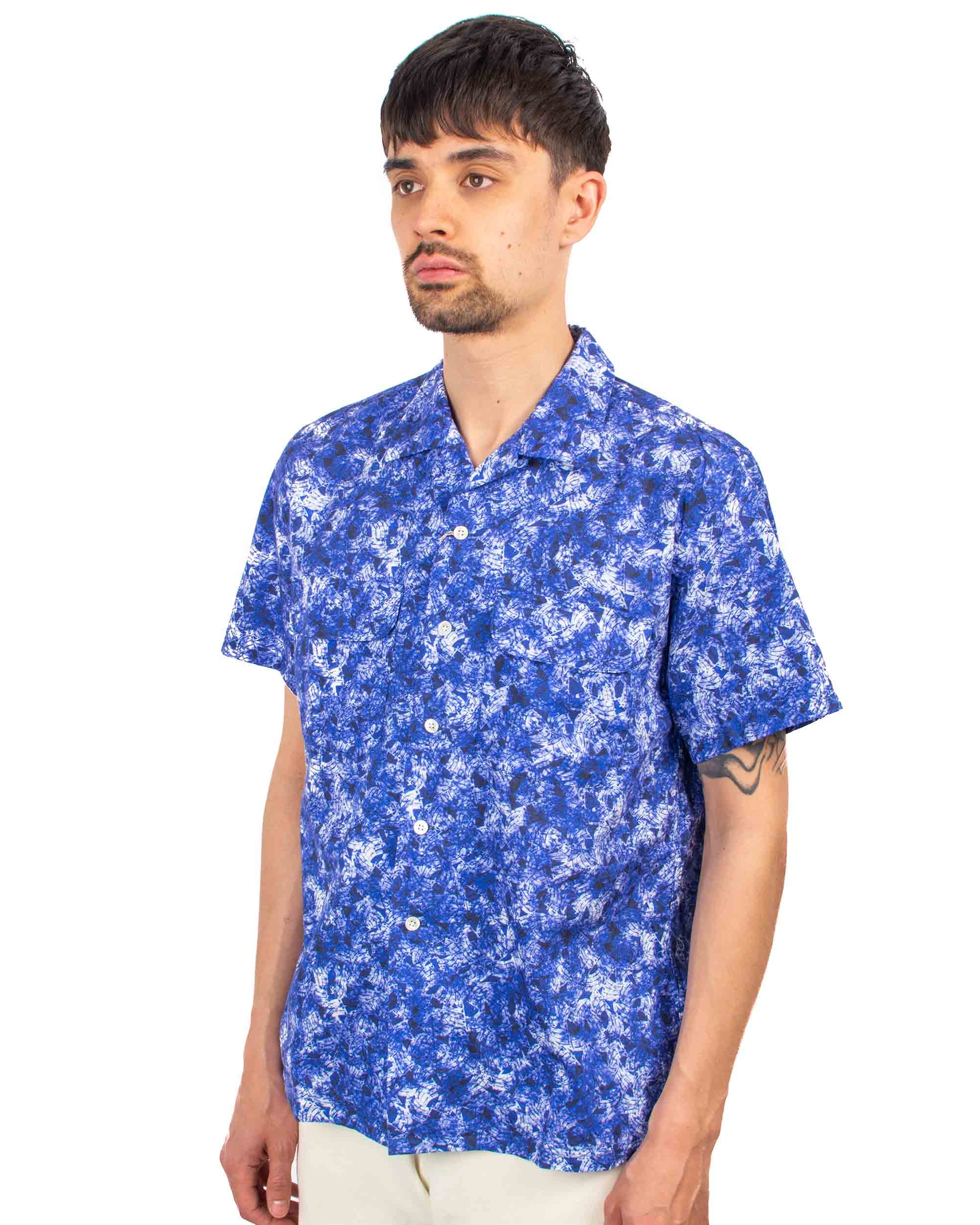 Open Collar Short Sleeve 'Kyoto Pattern' Print Sail Pattern - 4