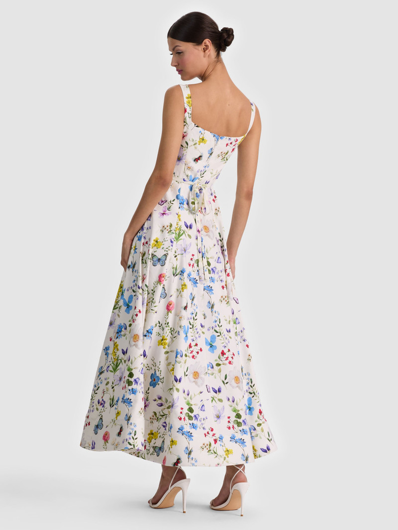Alice + Olivia POLLY FLARED MIDI DRESS outlook