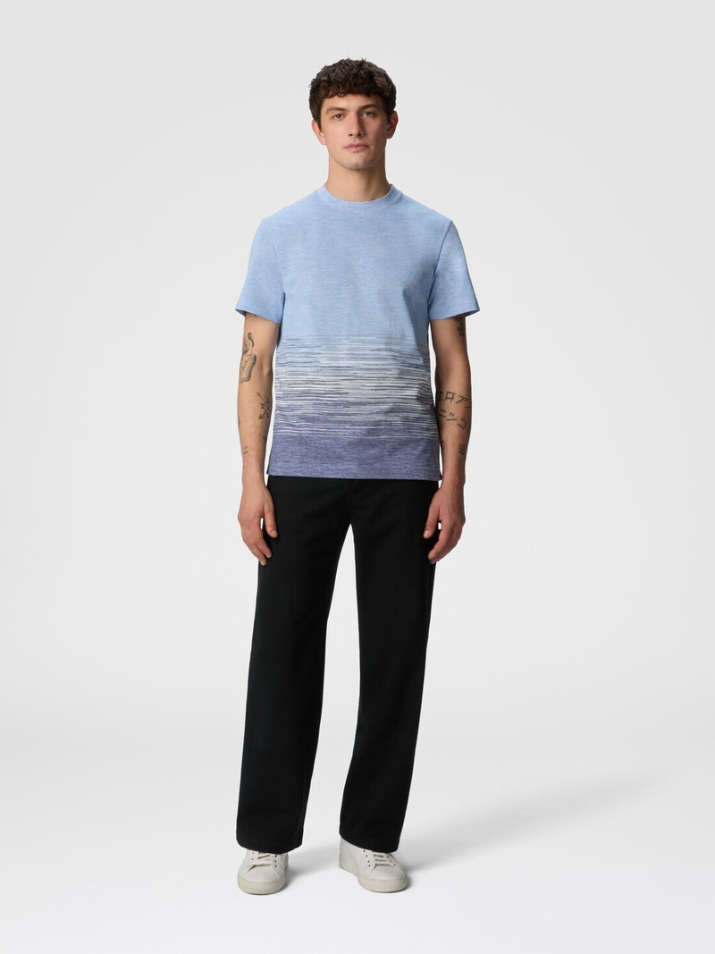Missoni Crewneck T-shirt in slub cotton and linen with zigzag embroidery outlook