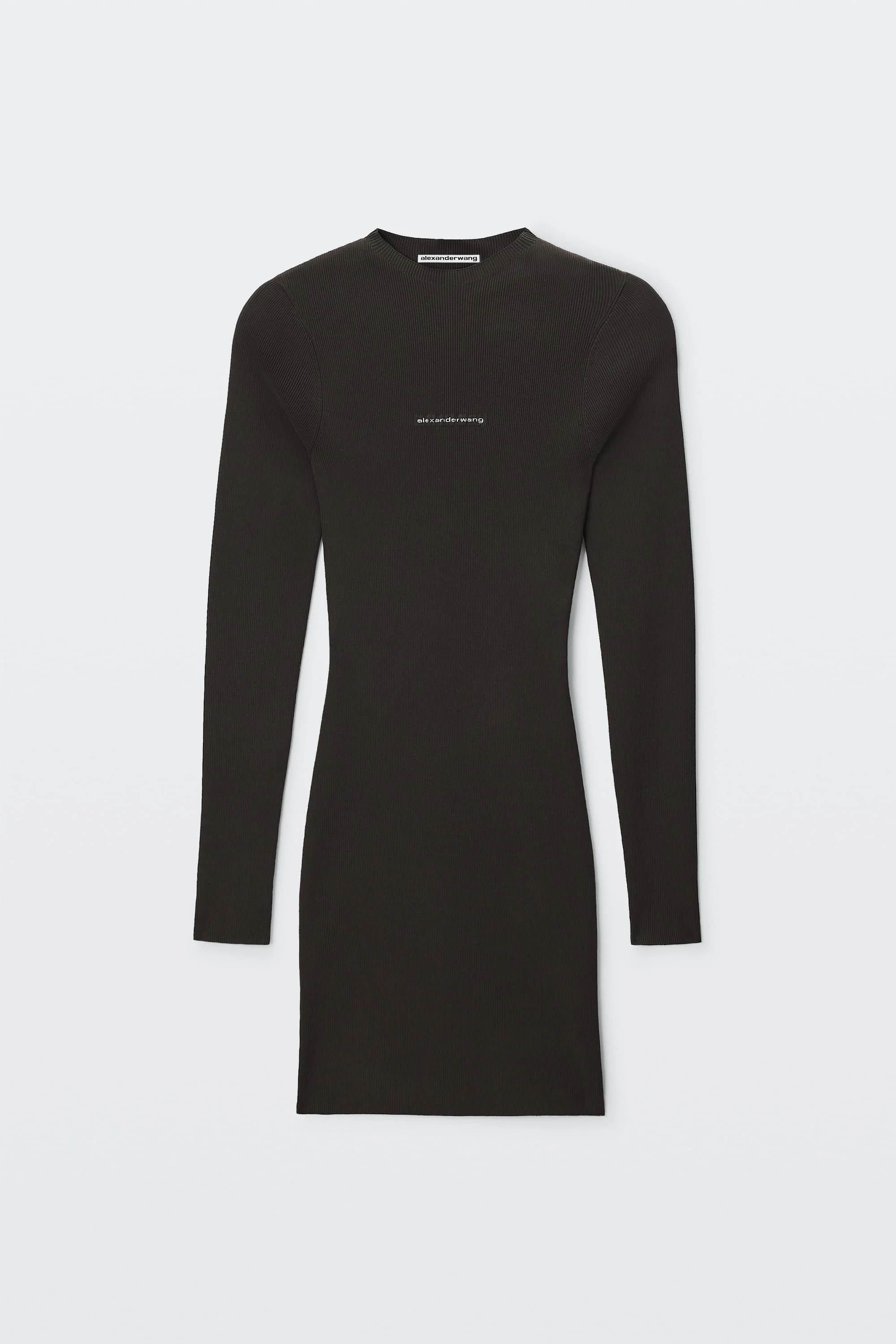 JACQUARD LOGO LONG SLEEVE CREWNECK DRESS - 1