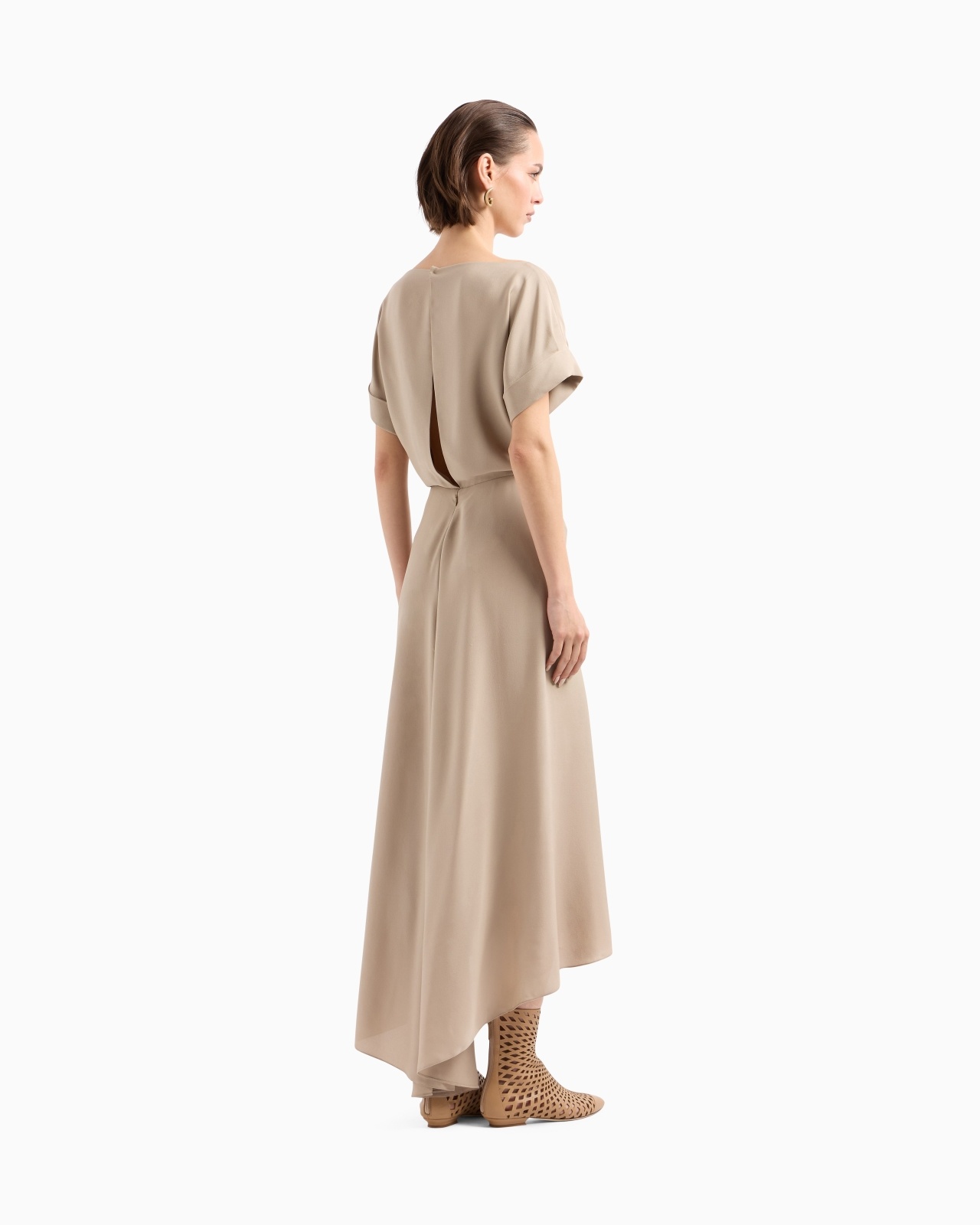LONG TRIPLE SILK GEORGETTE DRESS - 3