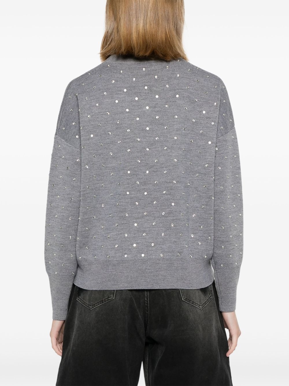 glass crystal-embellished jumper - 4