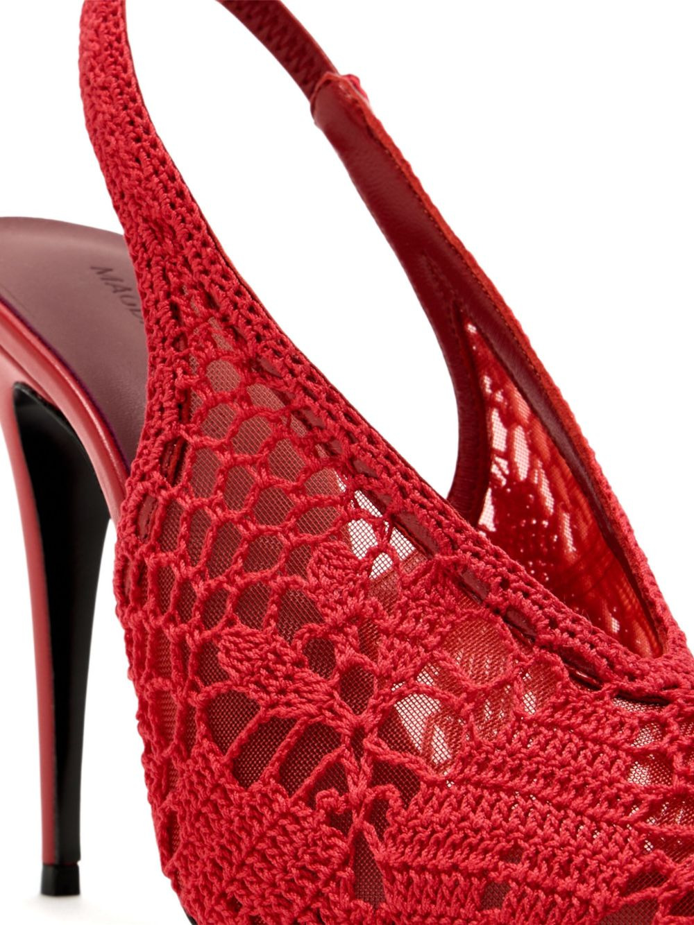 105mm crochet-knit slingback pumps - 3
