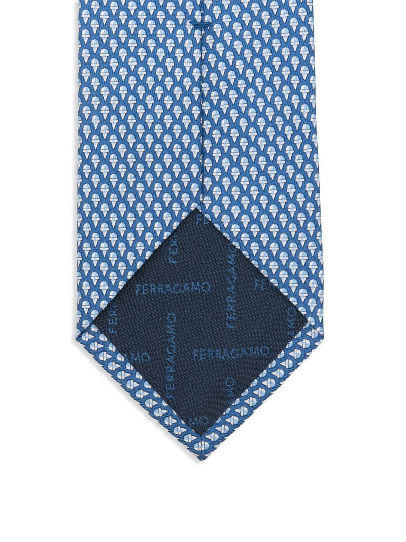 FERRAGAMO geometric-print silk tie outlook