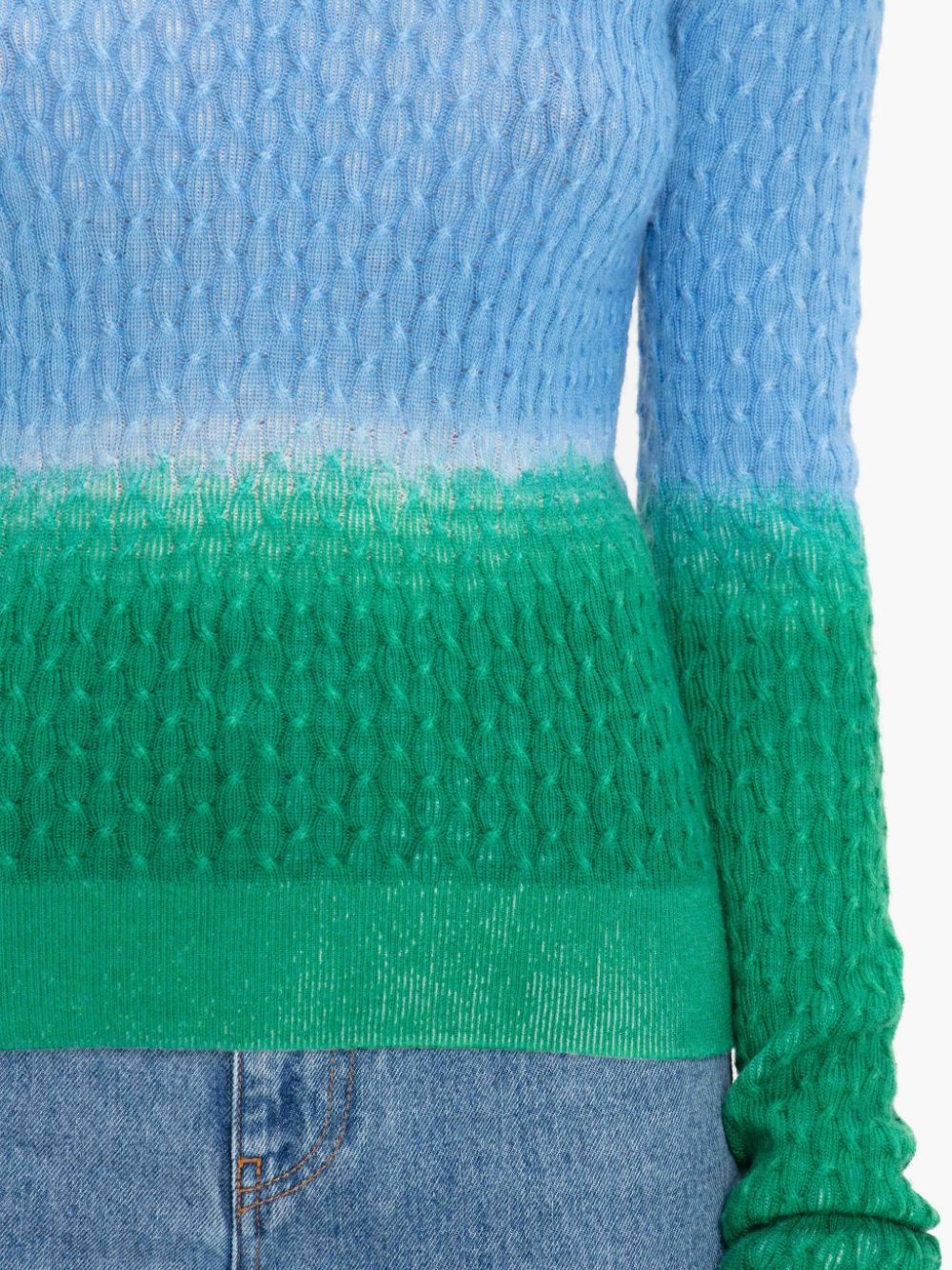 GRADIENT CABLE MOCK NECK JUMPER - 5