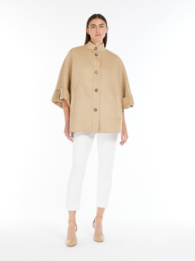 Max Mara MARINA Jacquard-knit wool and cashmere cape outlook
