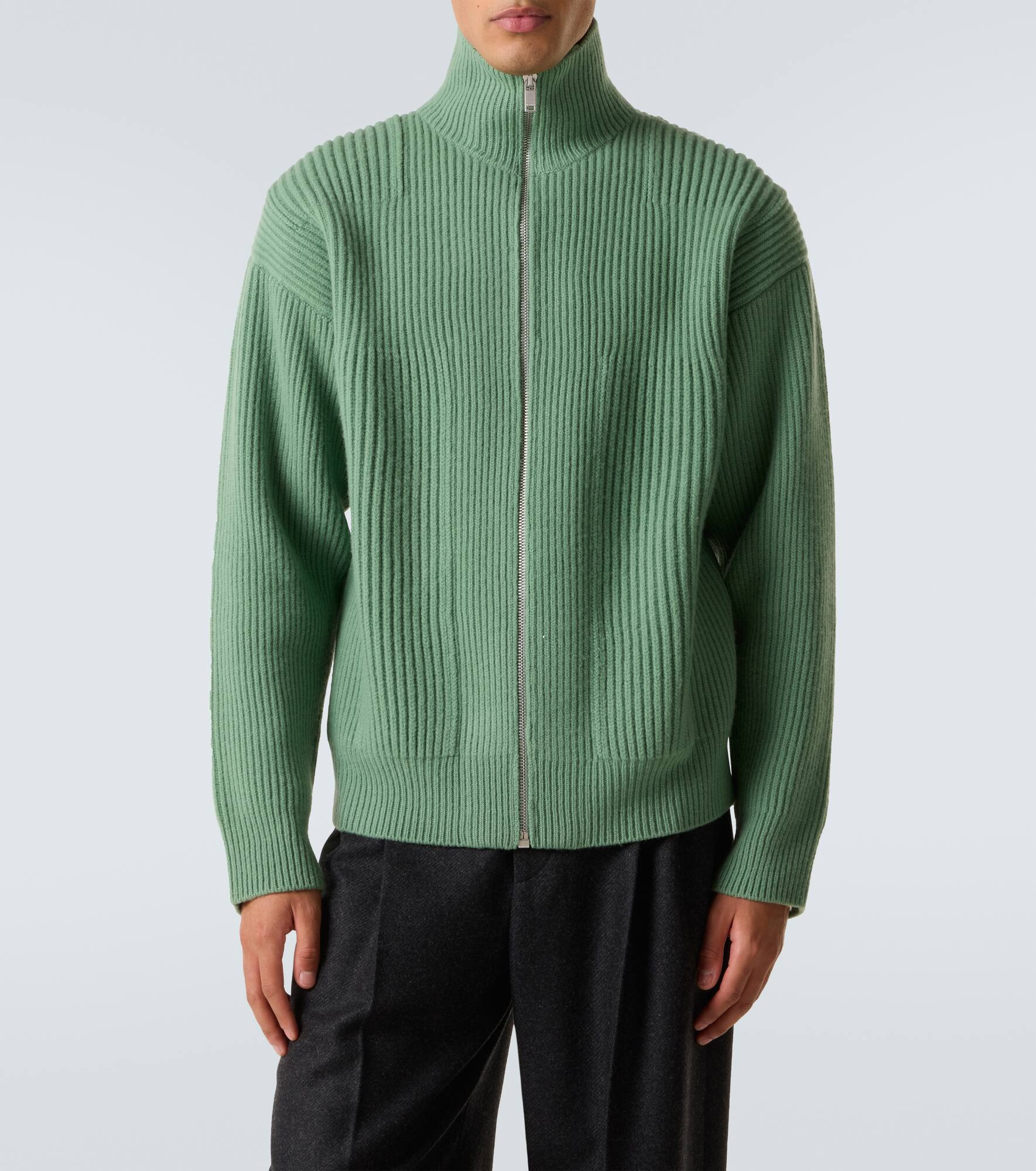 Wool zip-up cardigan - 3