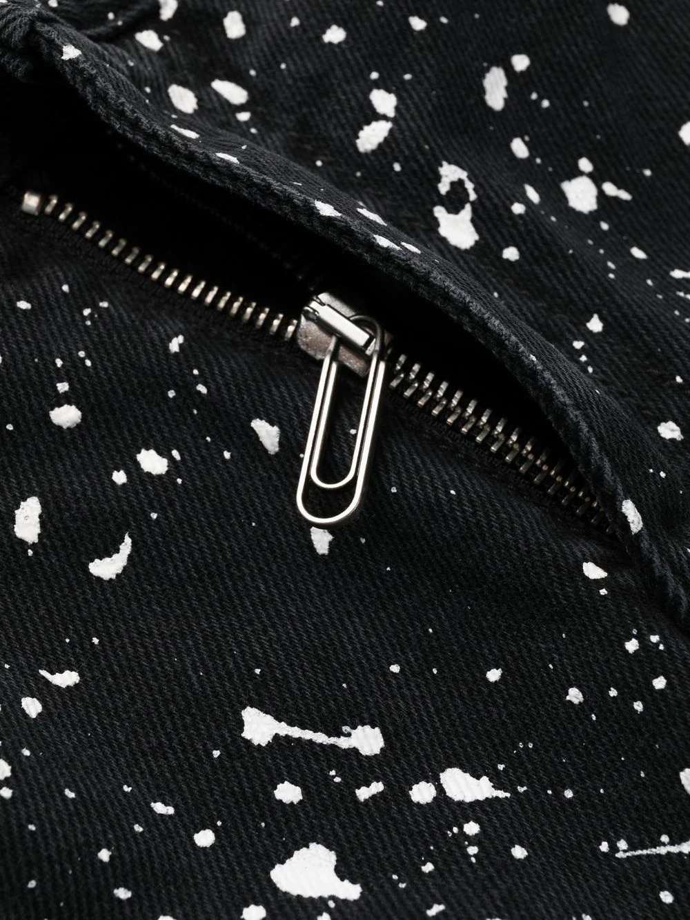 Diag-stripe paint-splatter skinny jeans - 6