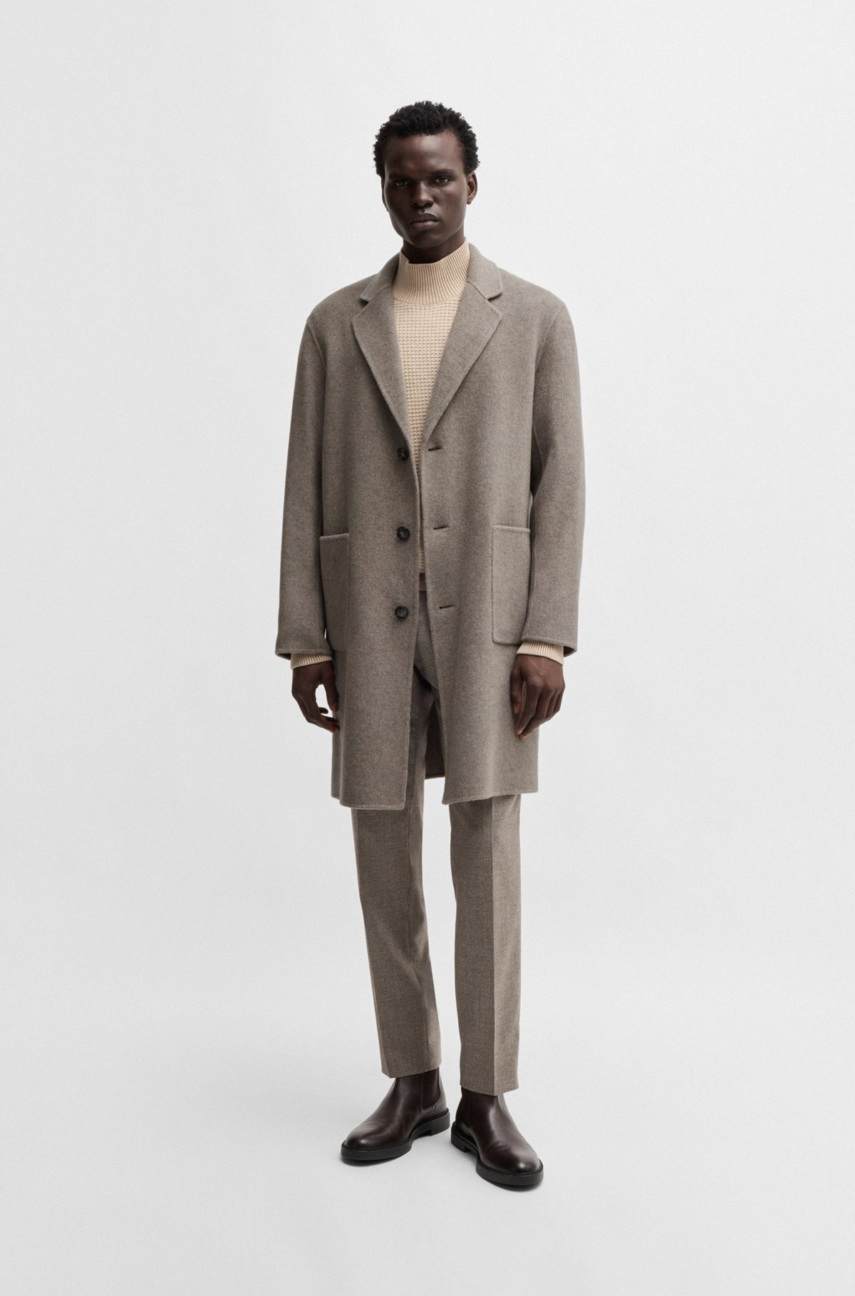 RELAXED-FIT COAT IN A MICRO-PATTERNED WOOL BLEND - 2